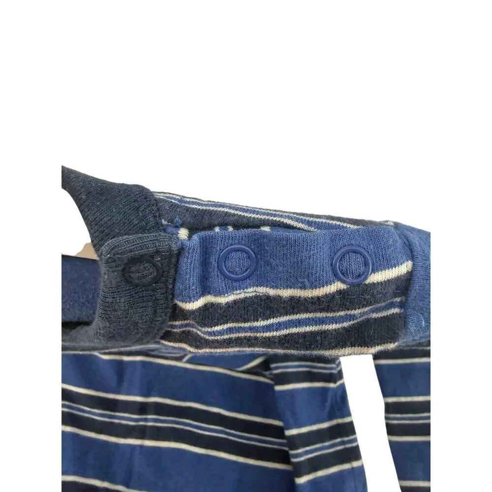 Vintage Children's Place Long Sleeve Bodysuit Blue Stripes 100% Cotton 4T